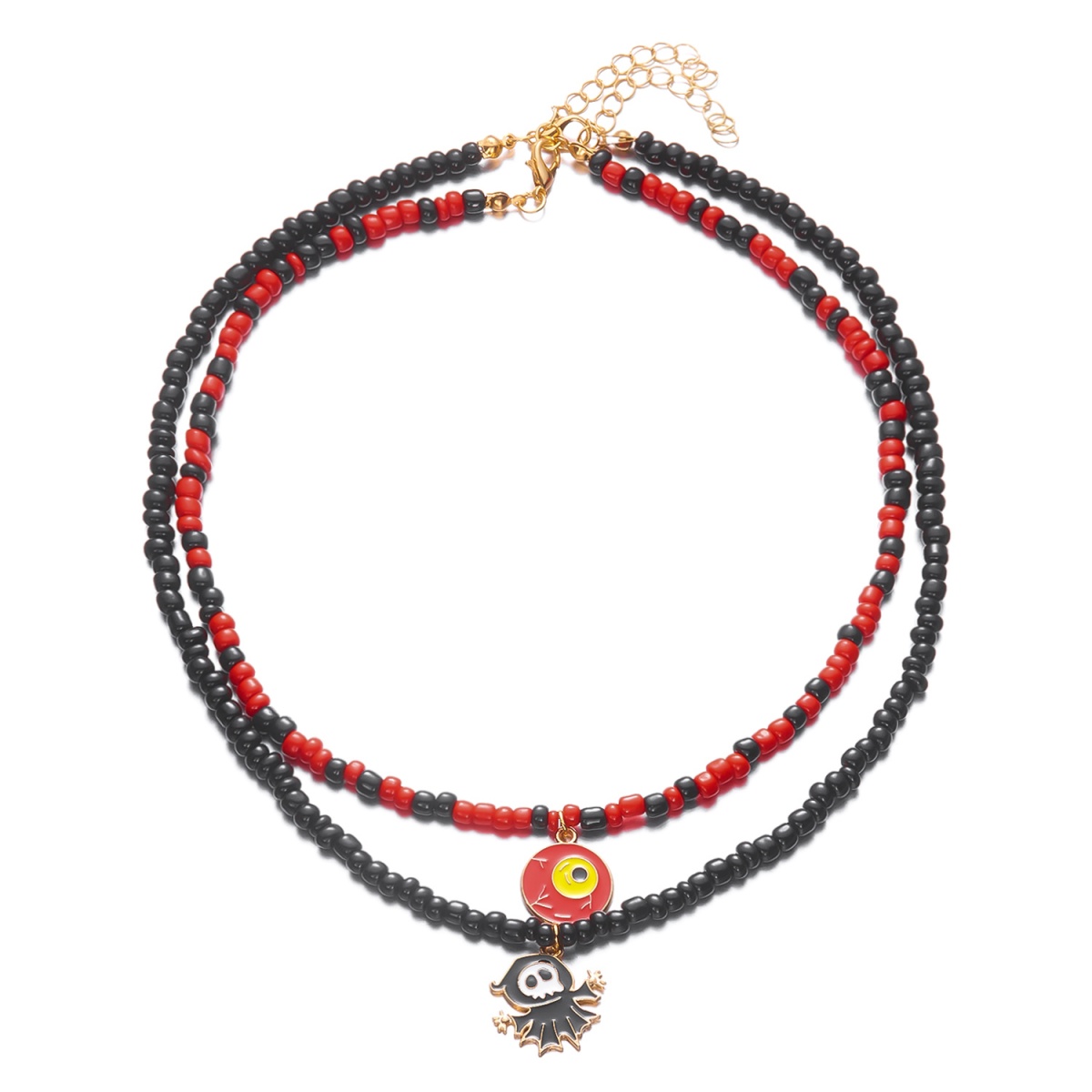 Men Accessories Evil Eye - 더블 레이어 악마의 눈 펜던트 목걸이