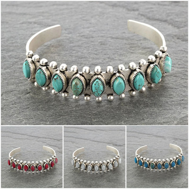 Men Accessories India - 여성을위한 빈티지 티베트 청록색 팔찌 남성
