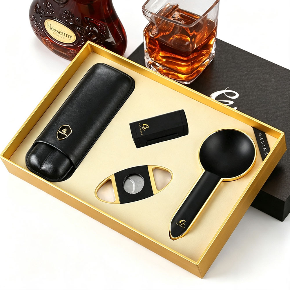 Cigar Cutter Set - GALINER 금속 시가 흡연 세트 부탄