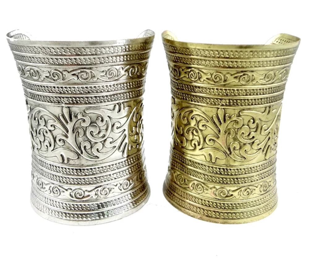 Men Accessories India - 빈티지 합금 와이드 커프 팔찌 (여성용,