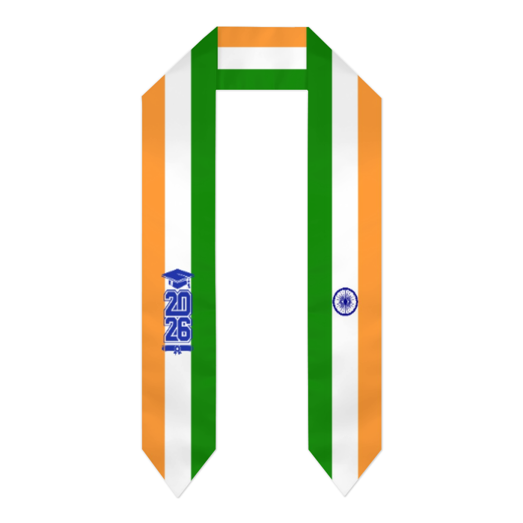 Men Accessories India - 2026년 졸업생 인도 국기 스카프 졸업