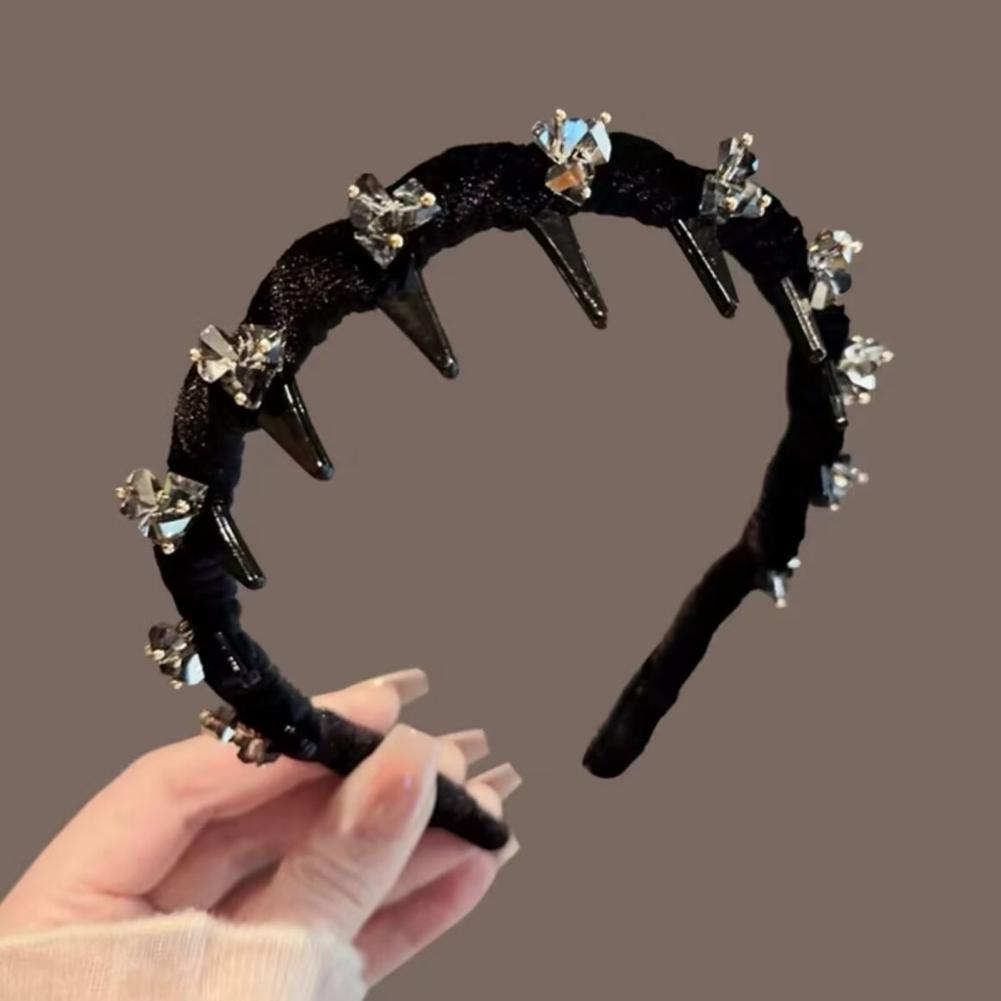 Men Accessories Look - 헤어밴드 여성용 반짝이는 라인스톤 머리띠 미끄럼