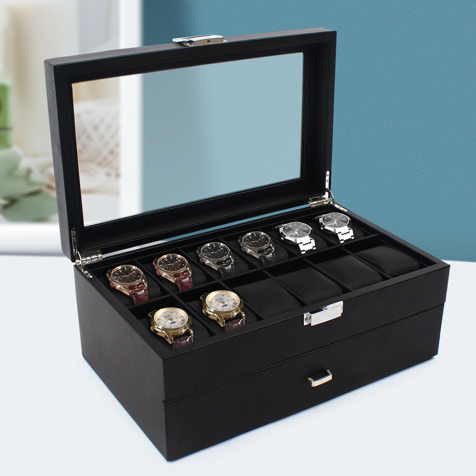 Men Accessories Organiser - 새로운 2 레이어 24 구획 시계