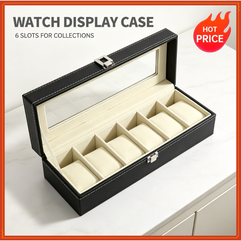 PU 가죽 시계 보관함 6/12 슬롯 시계 진열 케이스 - Men Accessories Organiser 리뷰 및 가격