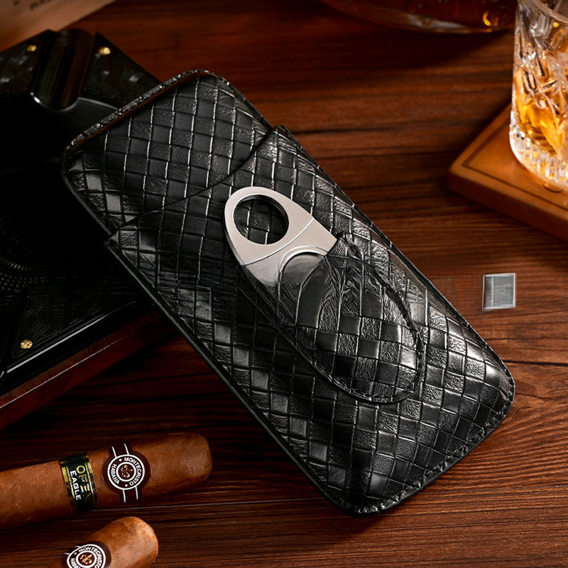3개입 가죽 시가 케이스 선물 세트 휴대용 여행용 휴미 - Cigar Cutter Set 리뷰 및 가격
