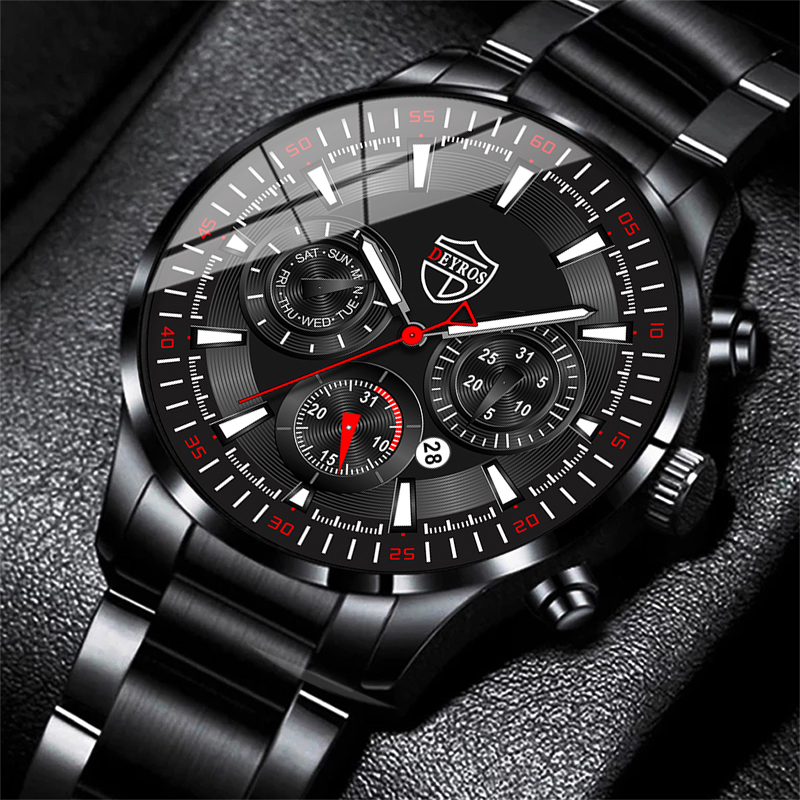 패션 남성 시계 세트 럭셔리 남성 스포츠 블랙 스테인레 - Men Accessories For Wrist 리뷰 및 가격