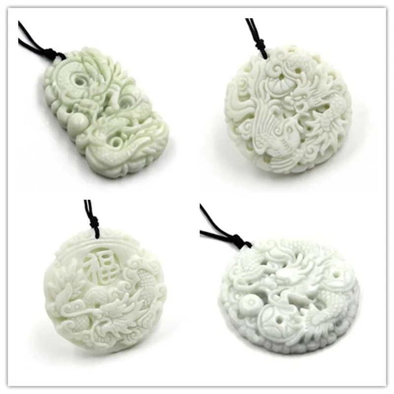 내추럴 화이트 옥 드래곤 피닉스 펜던트 목걸이, 매력적 - Men Accessories For Hand 리뷰 및 가격