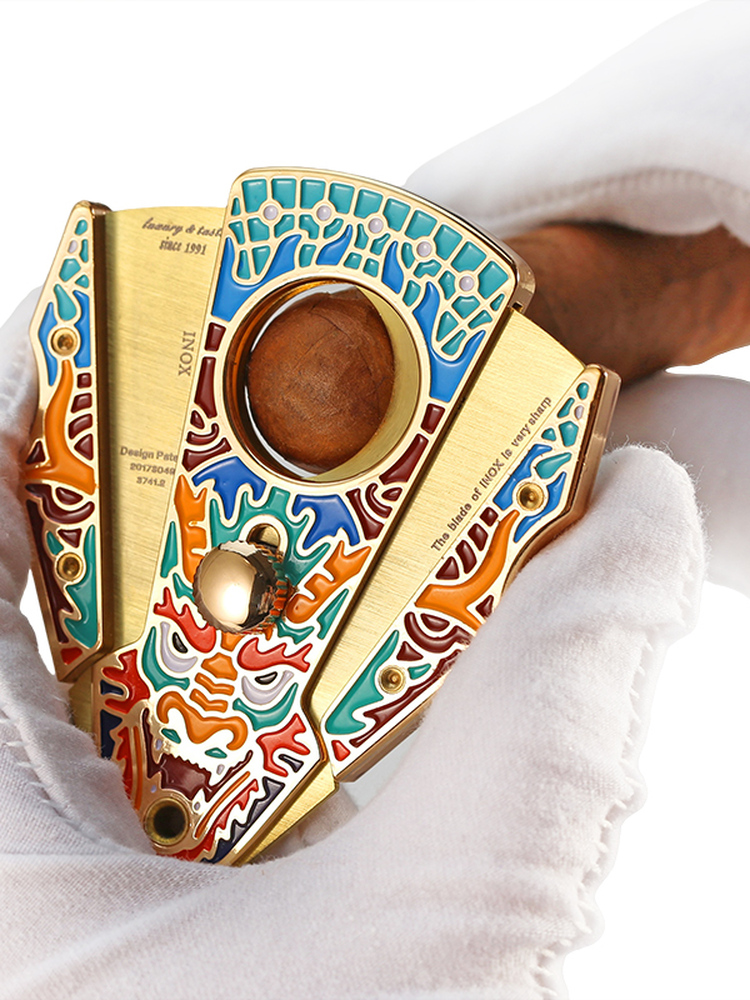 세련된 지펑 시가 커터 세트, 이중 용 문양 조각, 남 - Cigar Cutter Set 리뷰 및 가격