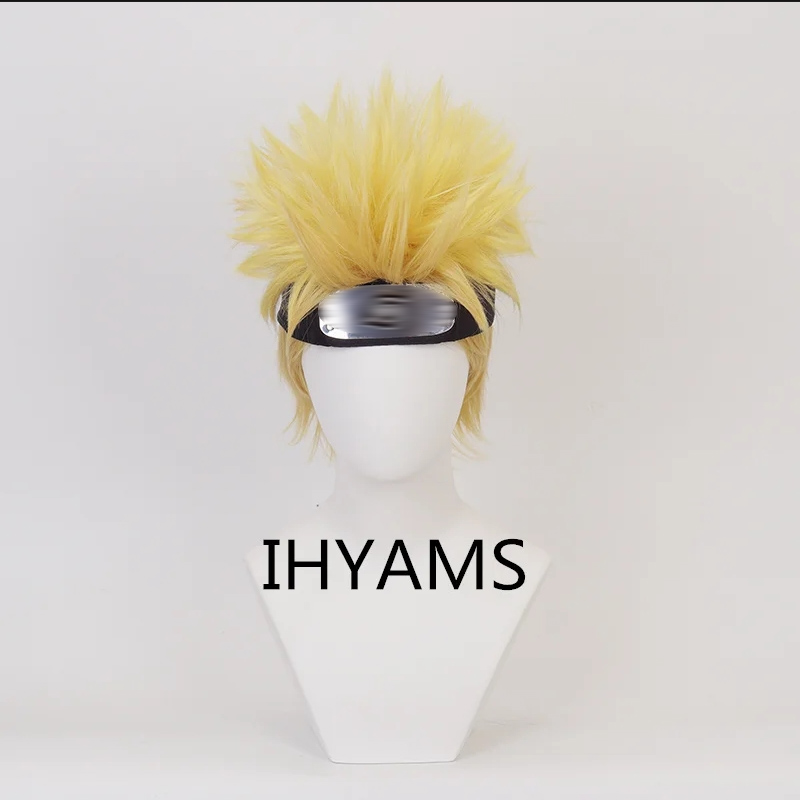 우즈마키 코스프레 가발, 짧은 금색 노란색, 내열성 합 - Men'S Yellow Accessories 리뷰 및 가격