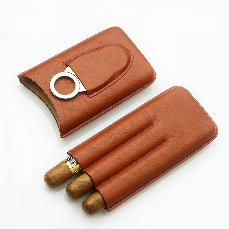 휴대용 시가 박스 세트(2개) - 가죽 시가 케이스,  - Cigar Cutter Set 리뷰 및 가격