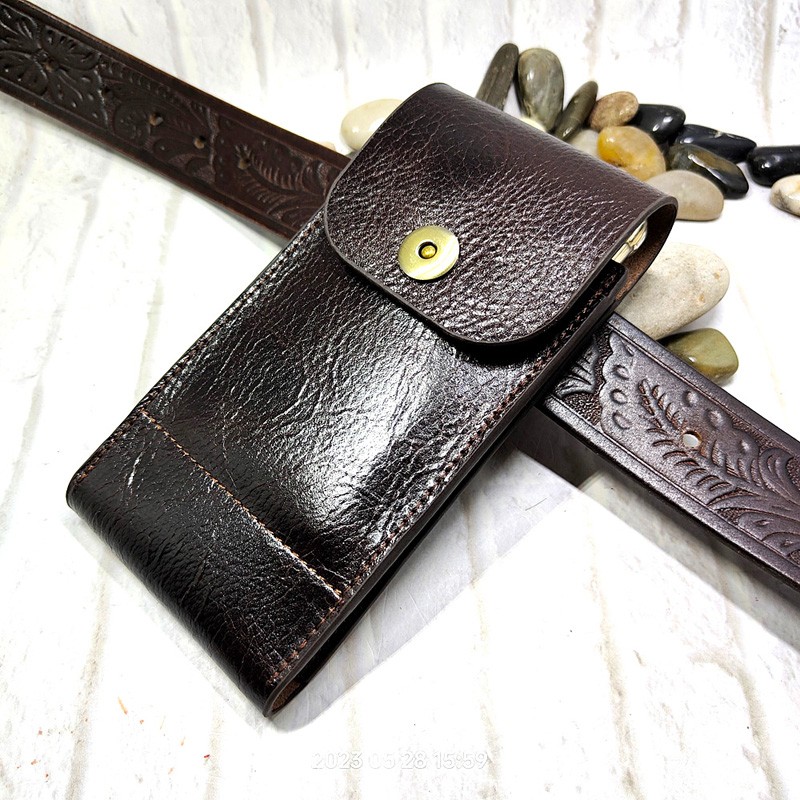 남성용 휴대폰 허리 가방, 정품 가죽 휴대폰 시스, 범 - Men Accessories Pack 리뷰 및 가격