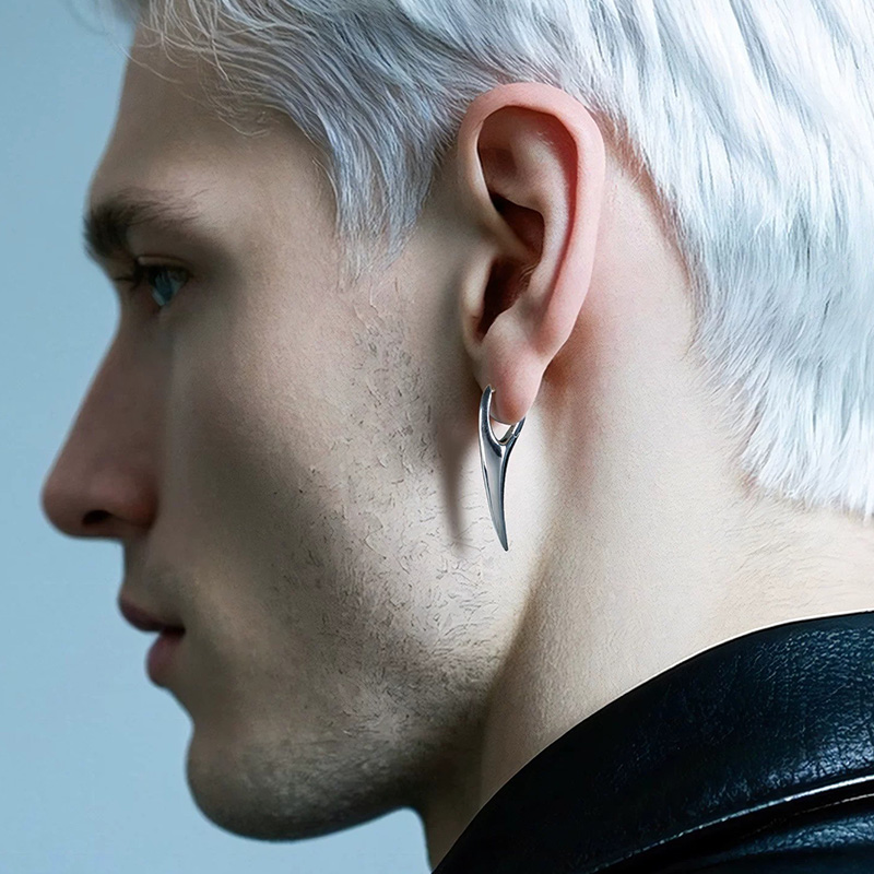 곡선형 스파이크 이어 후프, 여성용 남성용 주얼리 액세 - Men Accessories Look 리뷰 및 가격