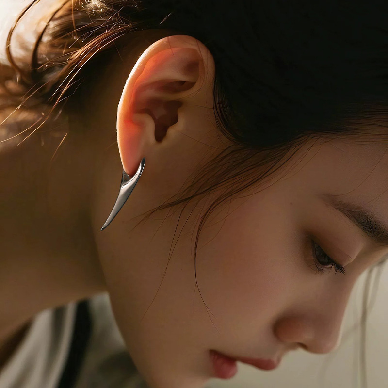 곡선형 스파이크 이어 후프, 여성용 남성용 주얼리 액세 - Men Accessories Look 리뷰 및 가격