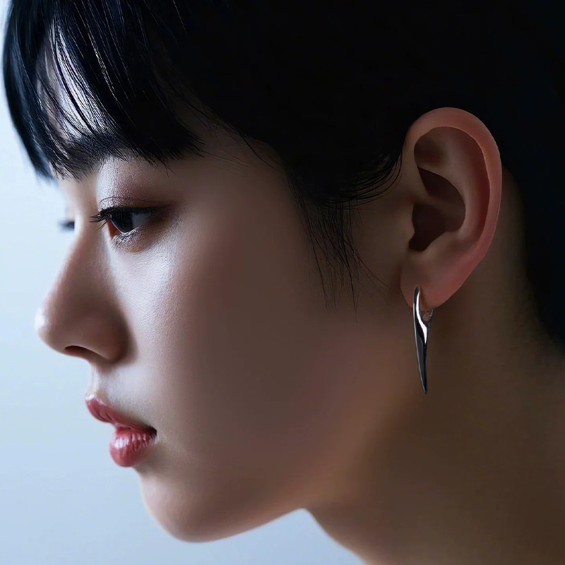 곡선형 스파이크 이어 후프, 여성용 남성용 주얼리 액세 - Men Accessories Look 리뷰 및 가격
