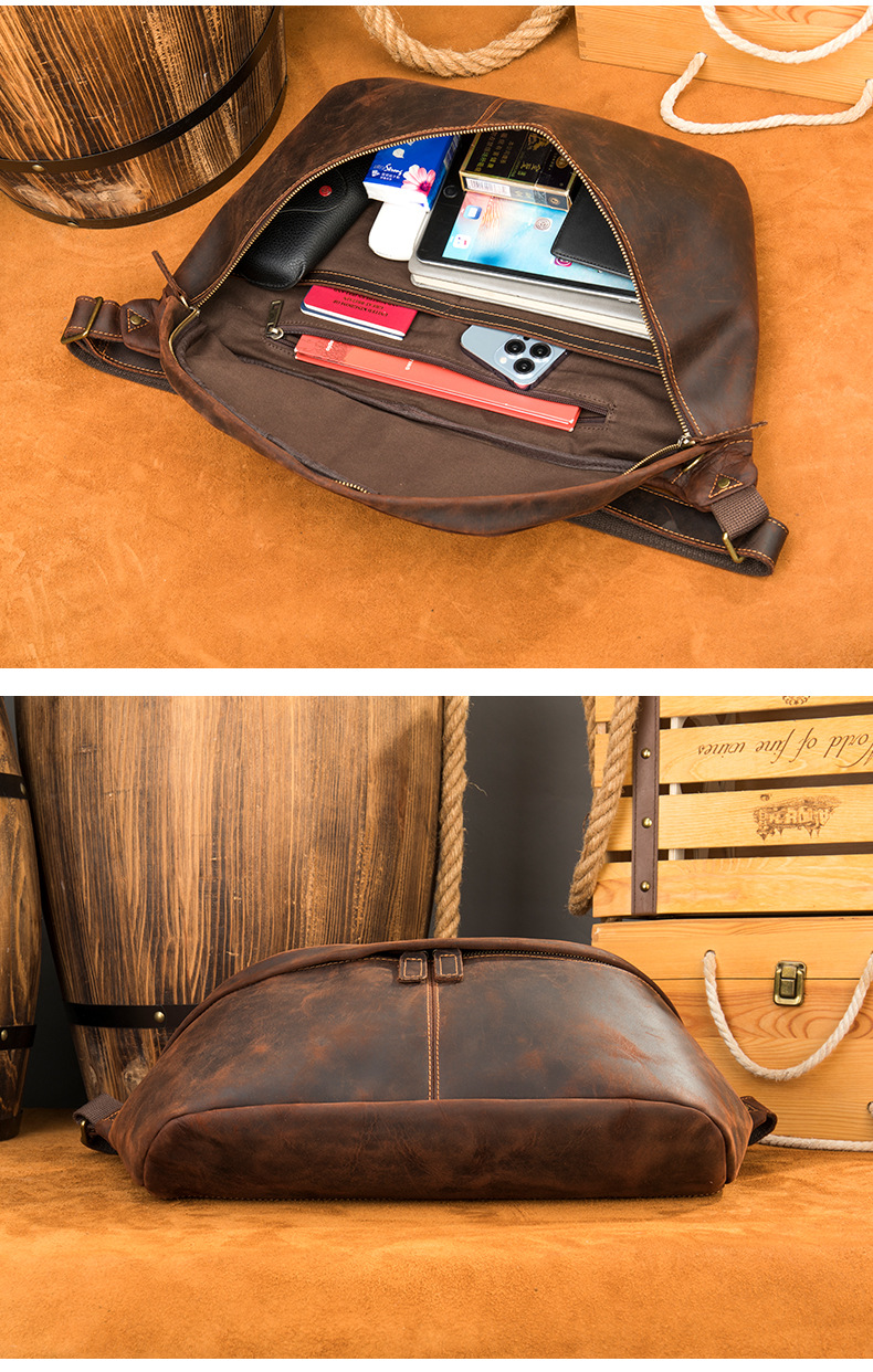 Newsbirds 남성용 빈티지 크레이지 호스 가죽 허 - Men Accessories Pack 리뷰 및 가격