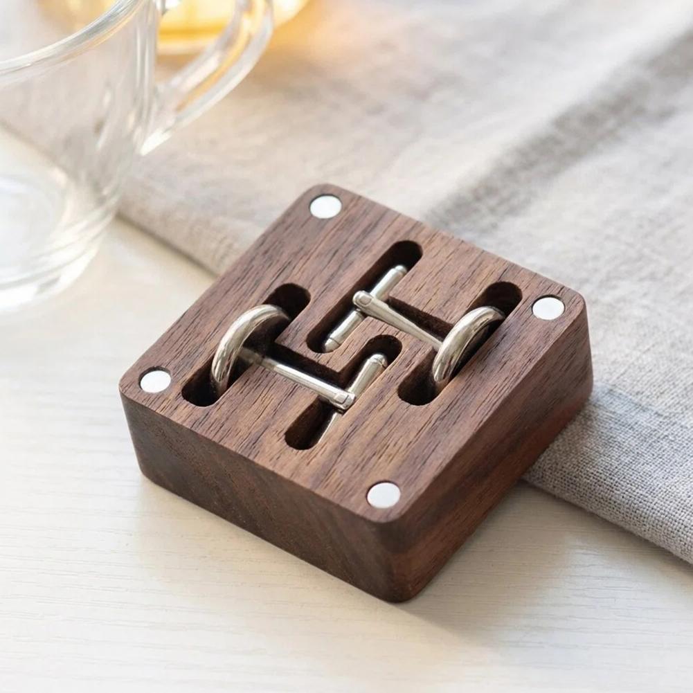 월넛 커프스링크 박스 원목 자석 잠금 보관함 남성용 작 - Men Accessories Organiser 리뷰 및 가격