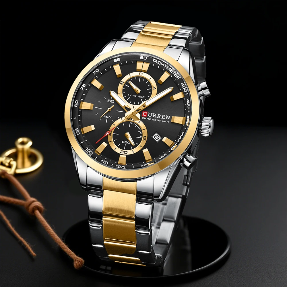 CURREN 캐주얼 쿼츠 크로노 스포츠 시계 남성용 브 - Men Accessories Jewellery 리뷰 및 가격