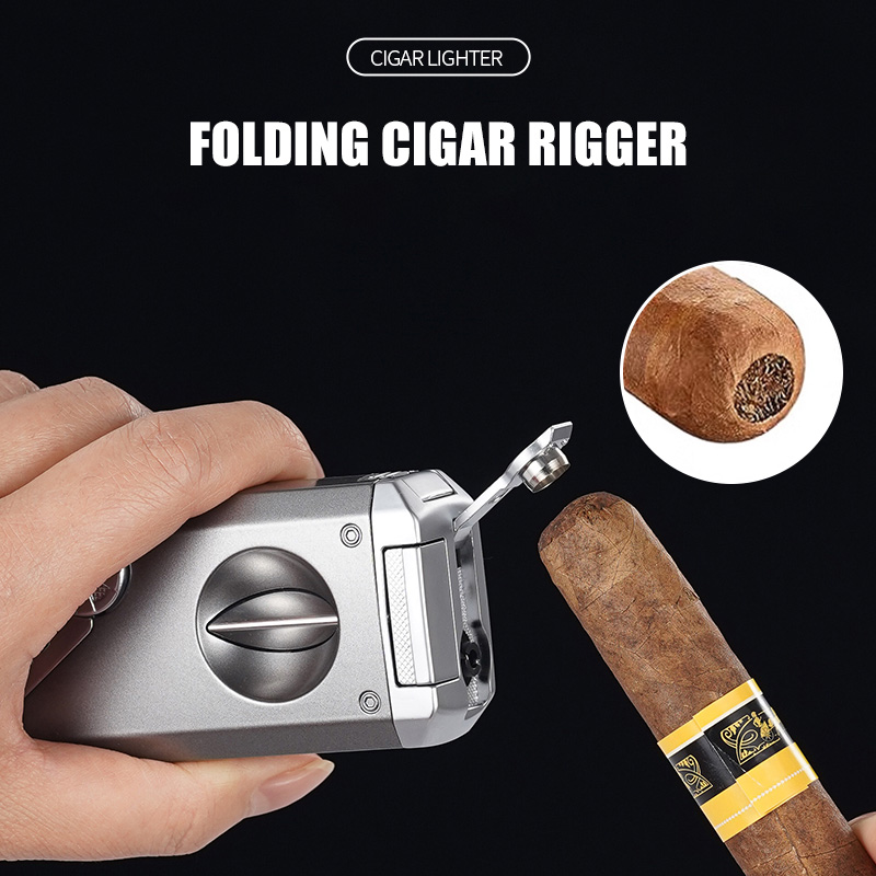 다기능 시가 라이터 세트, 4중 제트 화염 토치, V- - Cigar Cutter Set 리뷰 및 가격