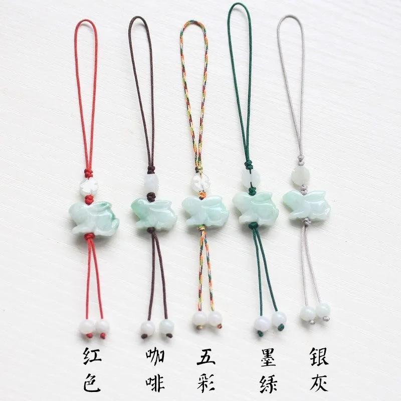 사용자 정의 천연 에메랄드 중국어 토끼 DIY 전화 체 - Men Accessories Jewellery 리뷰 및 가격