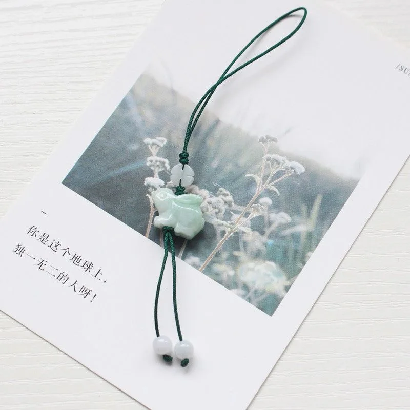 사용자 정의 천연 에메랄드 중국어 토끼 DIY 전화 체 - Men Accessories Jewellery 리뷰 및 가격