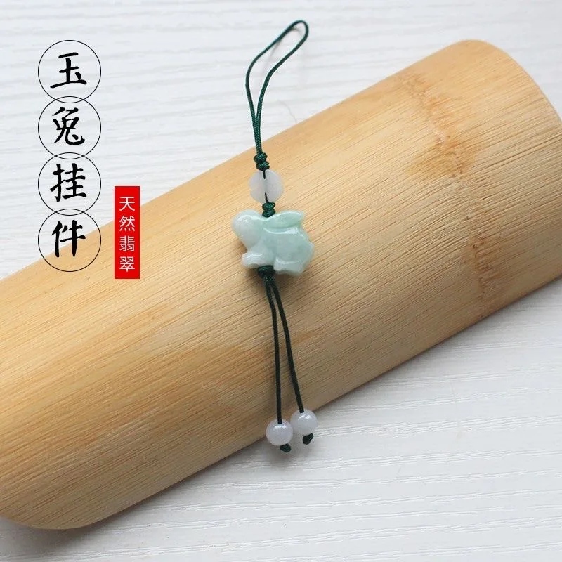 사용자 정의 천연 에메랄드 중국어 토끼 DIY 전화 체 - Men Accessories Jewellery 리뷰 및 가격