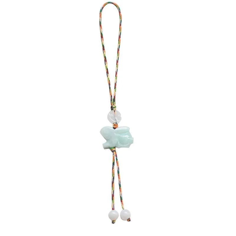 사용자 정의 천연 에메랄드 중국어 토끼 DIY 전화 체 - Men Accessories Jewellery 리뷰 및 가격