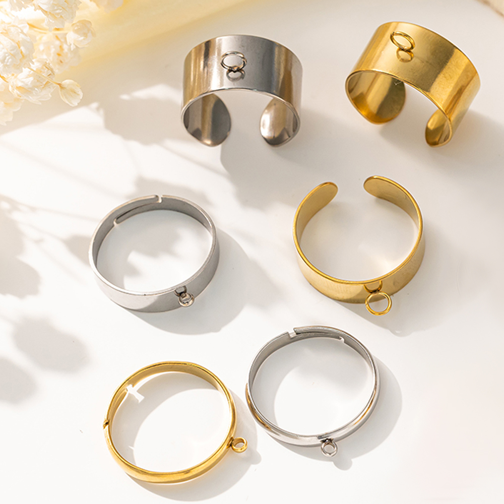 5 개/몫 스테인레스 스틸 골드 컬러 오픈 조절 반지  - Men Accessories Jewellery 리뷰 및 가격