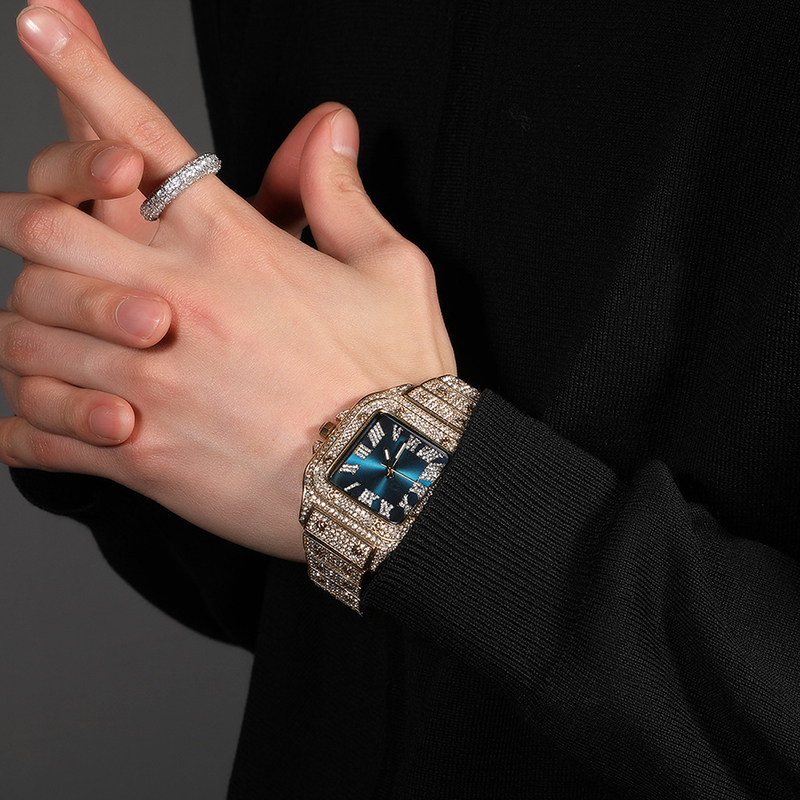 힙합 럭셔리 쿼츠 손목 방수 시계 블링 아이스드 아웃  - Men Accessories For Wrist 리뷰 및 가격