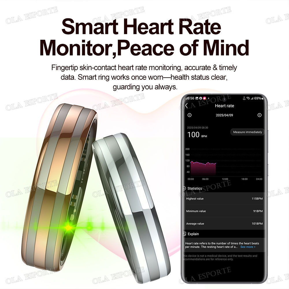 새로운 스마트 링 심박수 스트레스 체온 건강 모니터 다 - Men Accessories Jewellery 리뷰 및 가격