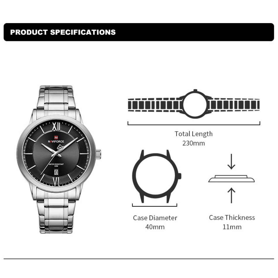 남성용 NAVIFORCE 시계 패션 비즈니스 캘린더 디 - Men Accessories For Wrist 리뷰 및 가격