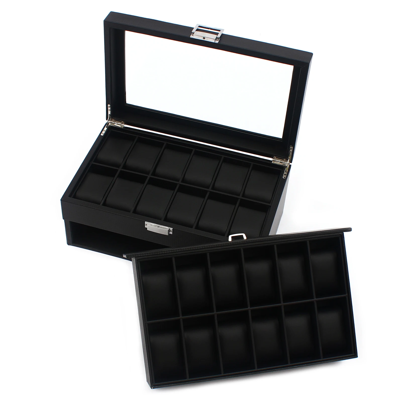 새로운 2 레이어 24 구획 시계 상자 남성용 케이스  - Men Accessories Organiser 리뷰 및 가격